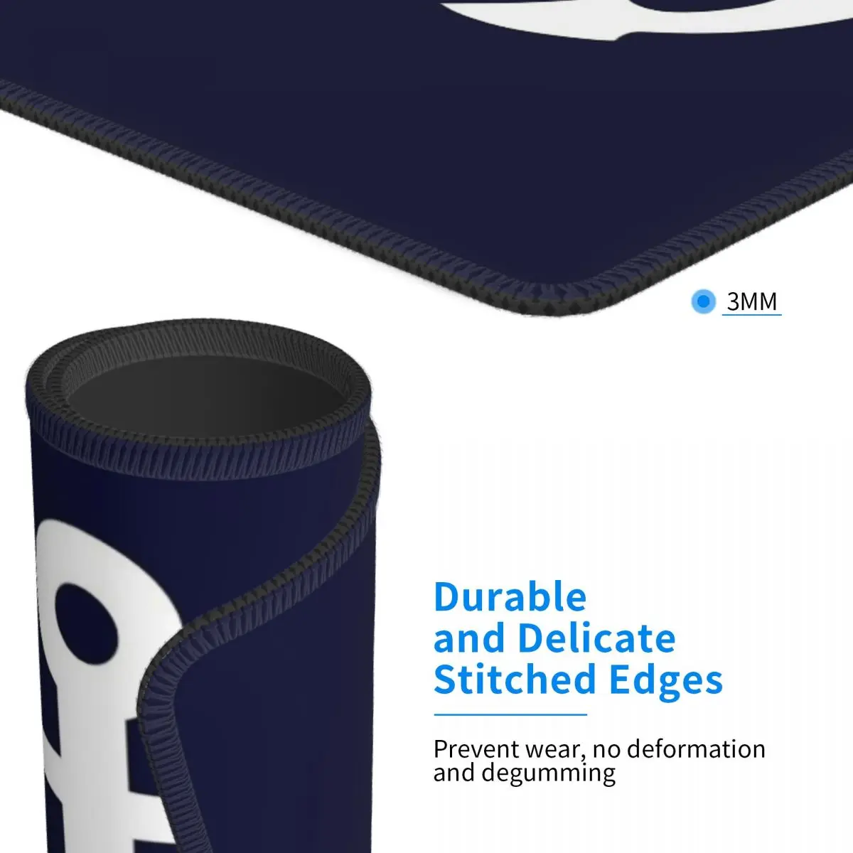 White Anchor On Navy Blue Mouse Pad Computer Keyboard Mouse Mat Gaming Laptop Desk Mat Office Table Mats