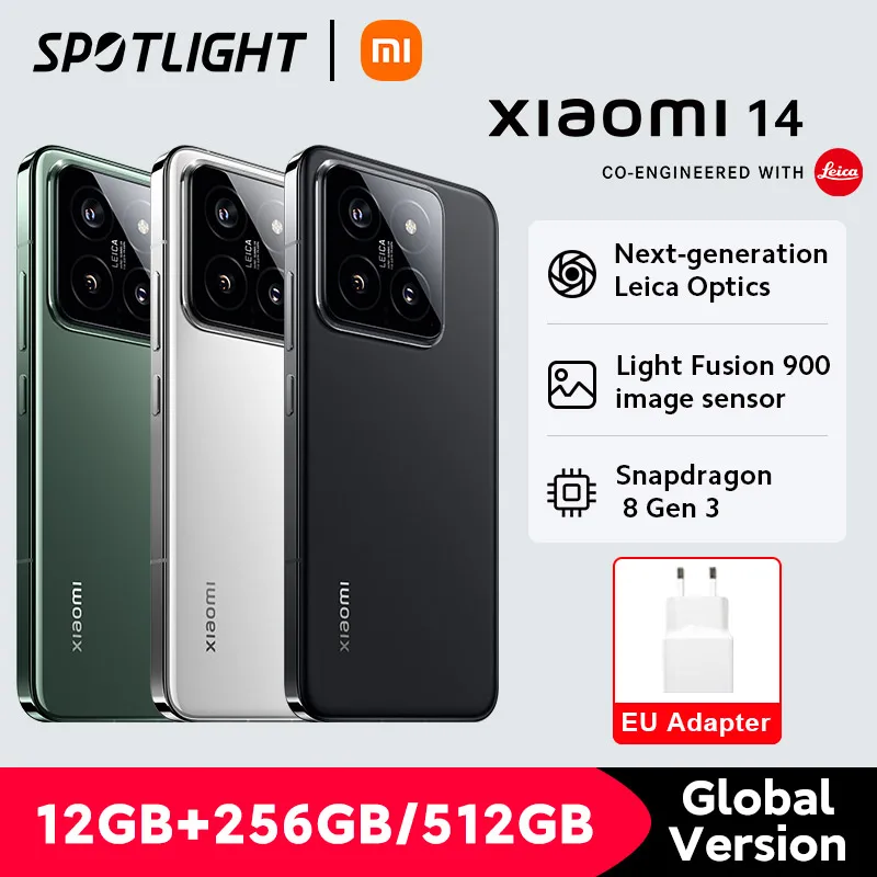 샤오미 14 글로벌 버전 스마트폰, 256GB, 512GB, 120Hz, 6.36 인치 AMOLED 디스플레이, 스냅드래곤 8 3 세대, 50MP 라이카 카메라, 90W 하이퍼차지 