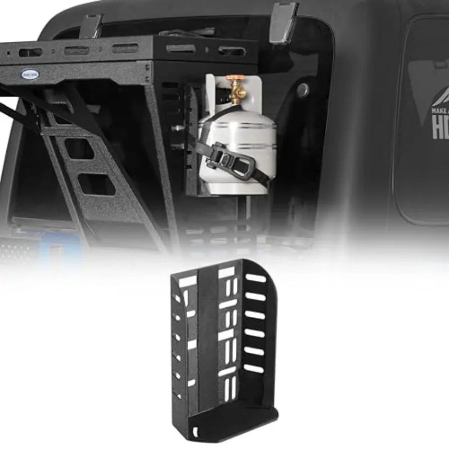 

Universal Propane Tank Holder Fits 5LB/10LB Tank Size Under 9.1" Heavy Duty Steel Propane Tank Mounting Bracket with Strap for