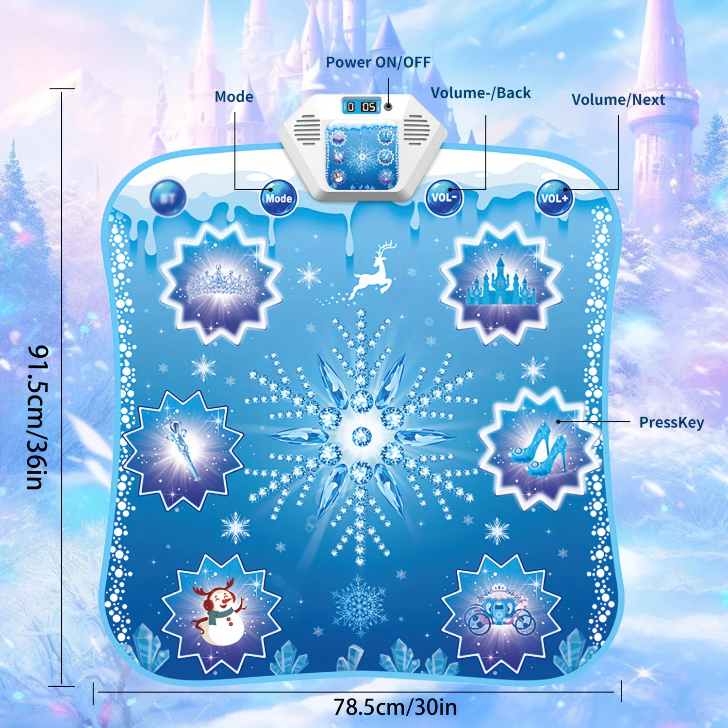 Dansmat Elektronische dansmat met LED 6/9 knoppen, multi-mode breakout, ijsspeelgoed geschenkdoos voor kinderen Kerstmis, Halloween-cadeaus