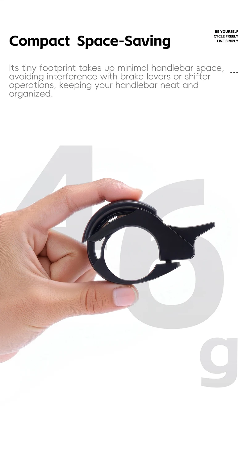 WEST BIKING Whale Versteckte Fahrradklingel aus Aluminiumlegierung, Fahrradhorn mit klarem, lautem Ton, 22,2-31,8 mm Lenkerklingel zur Sicherheitswarnung – Detail 4