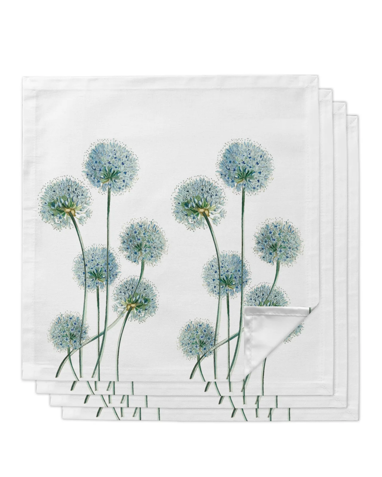 

4pcs Dandelion Retro Flower Plant Square 50cm Table Napkin Party Wedding Decoration Table Cloth Kitchen Dinner Serving Napkins