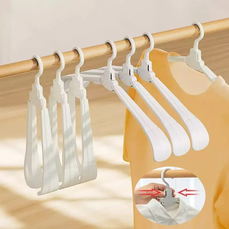 1PC Telescopic Folding Pants Rack Non-marking Anti-slip Clothes Hangers Reject bulges Quickly Store Clothes Wardrobe Storage