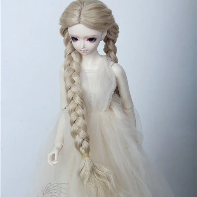 New Doll's Wig Pigtail Long Hair for 1/3 1/4 Bjd Doll Princess Girl Toys Dress Up Play House Fashion Doll Accessories, No Doll