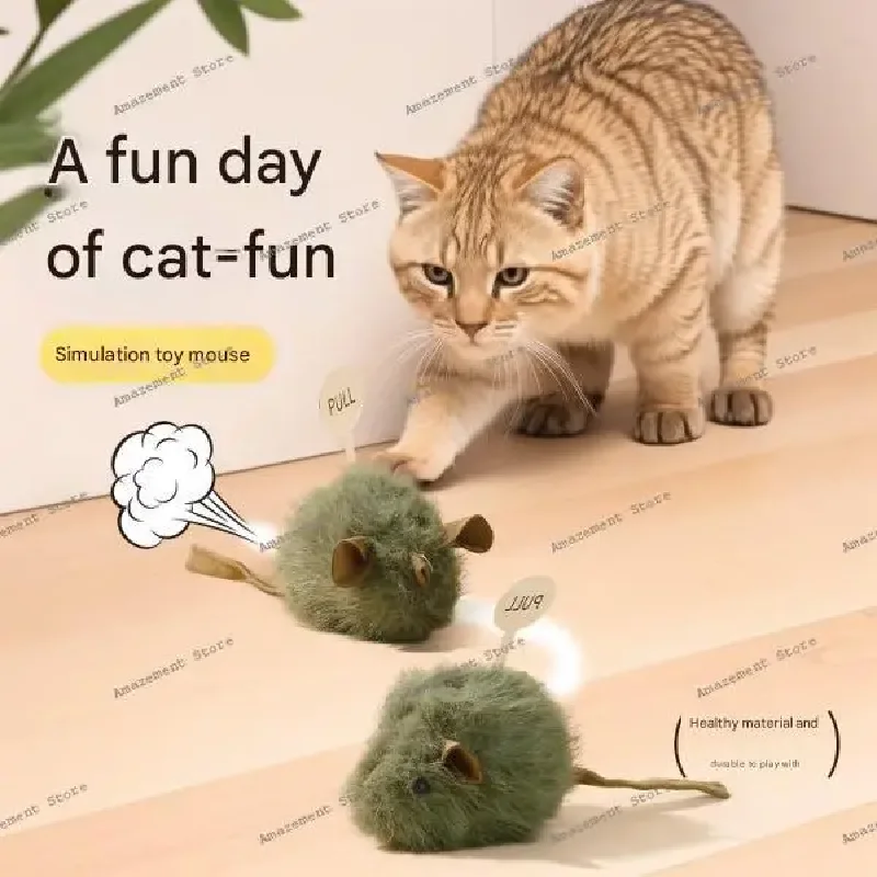 

the cat is called a mouse, intelligent sensing, light touch and sound, plush simulation of a little mouse, and the cat is
