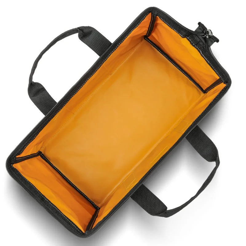 حقيبة أدوات للرجال، حقيبة أدوات شديدة التحمل، حقيبة واسعة الفم لأجهزة مختلفة، ميكانيكي نجار كهربائي (أصفر)