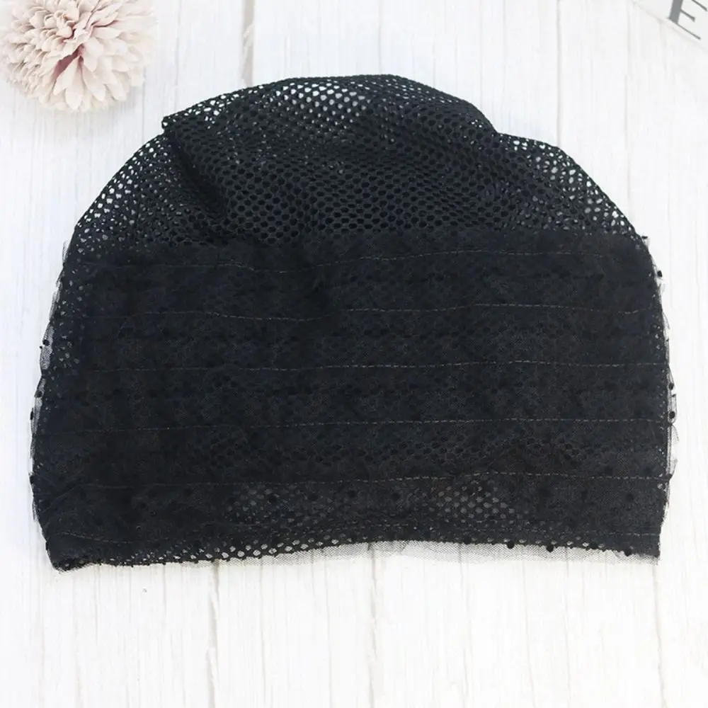 قبعات عمامة دانتيل مريحة للنساء ، وشاح رأس إسلامي أنيق ، غطاء شعر ، موضة الصيف