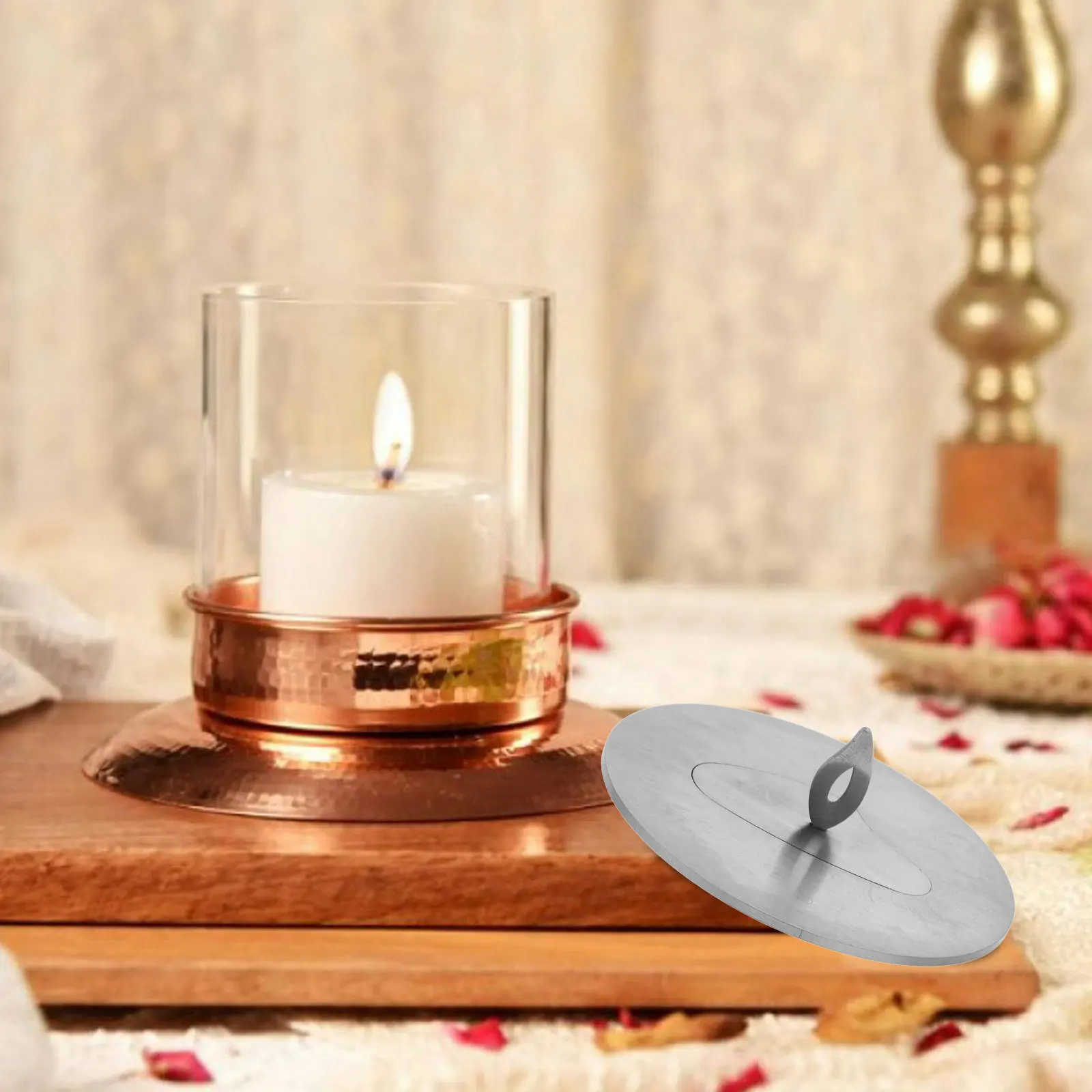 Windproof Stainless Steel Snuffer Extinguisher Handle for Scented Jar Tea Light Candles Household Portable