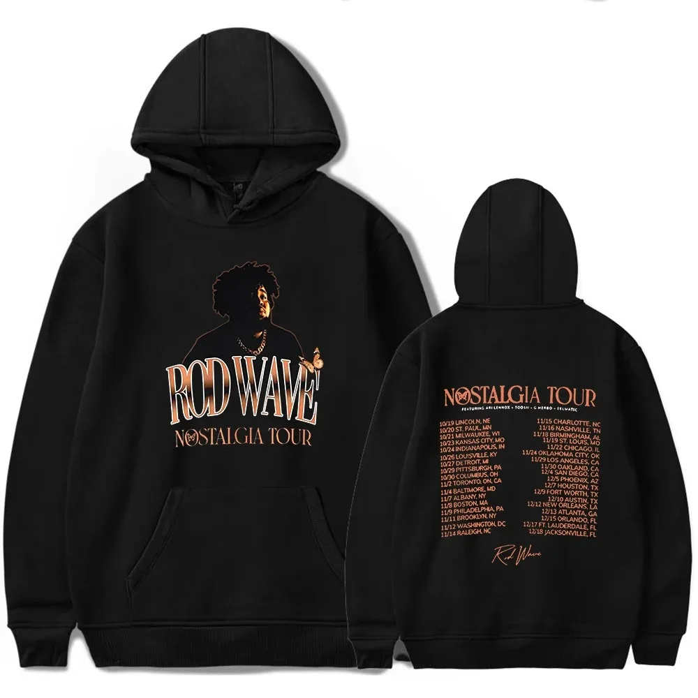 

Hoodies Rod Wave MOSTALGIA Tour for men and women, graphic print, casual sweatshirt, unisex tops, bright mind, merch, pop, 2024