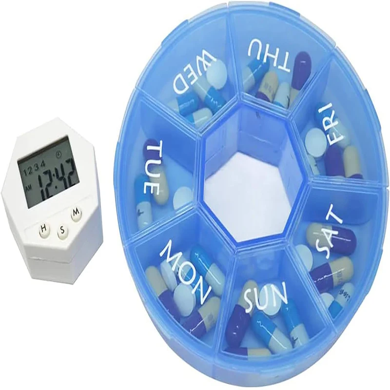 Digital Smart Electronic Pill Box Dispenser Automatic Weekly Pill Organizer Medicine Storage Container with Alarm Reminder