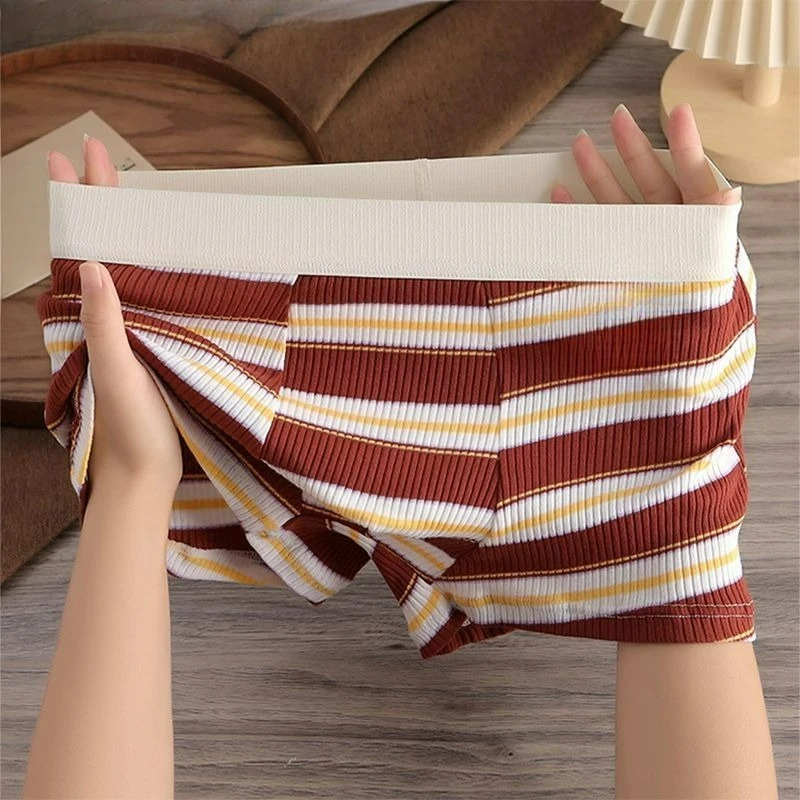 Men's underwear striped pure cotton trend new sports boxers youth personality comfortable breathable four-corner short pants