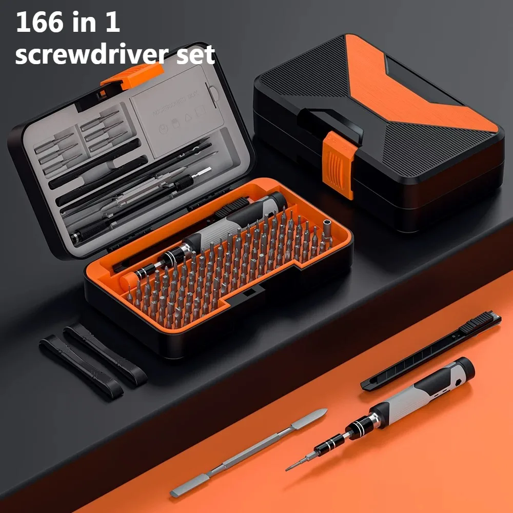 166-in-1 screwdriver set, mobile phone laptop professional maintenance and disassembly tool, dust cleaning small multi-function