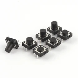 10PCS 12x12 Panel PCB Momentary Tactile Tact Mini Switch 12*12*4.3mm 5mm 6/7/8/9/10/11/12 mm 4Pinc Tact Switch