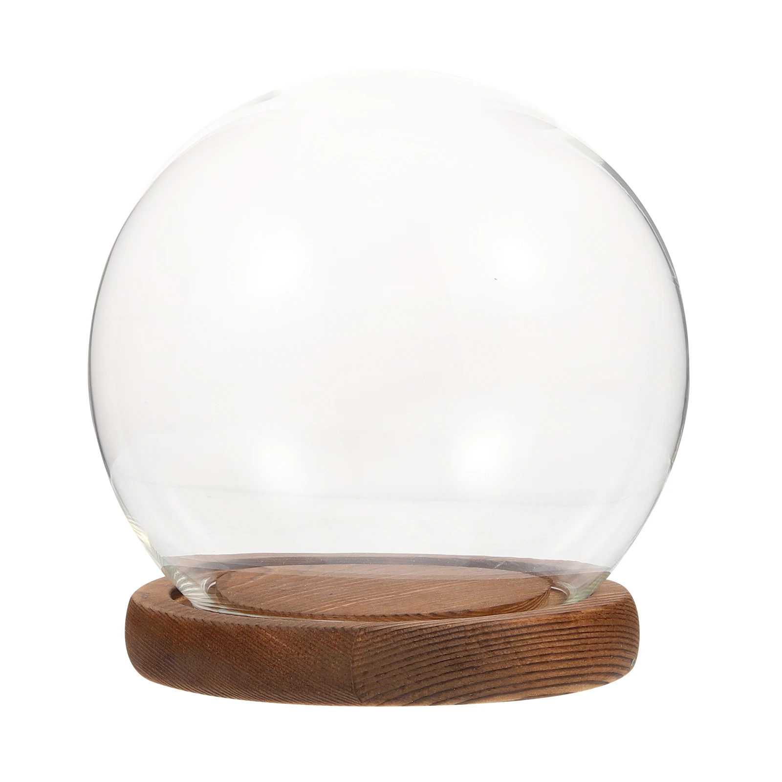 

Eternal Flower Dome Glass Landscape Covers φ12cm Ball Shape Wood Base Valentine Decor Mini Vase Storage