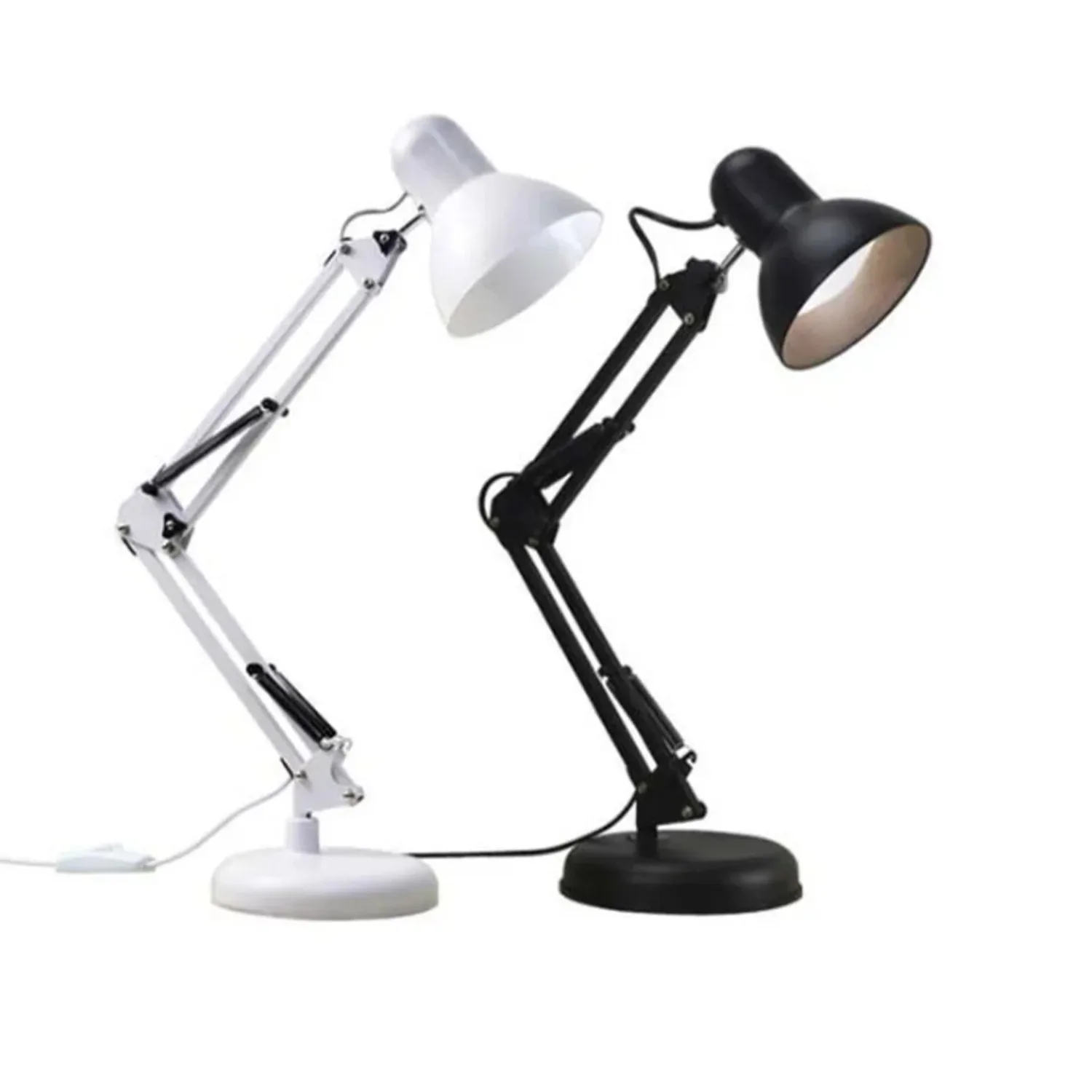 COOINJOY Home Desk Lamp Flexible Swing Arm E27 Desk Light Bracket with Rotatable Table Lamp Head and Clamp Mount Support Study