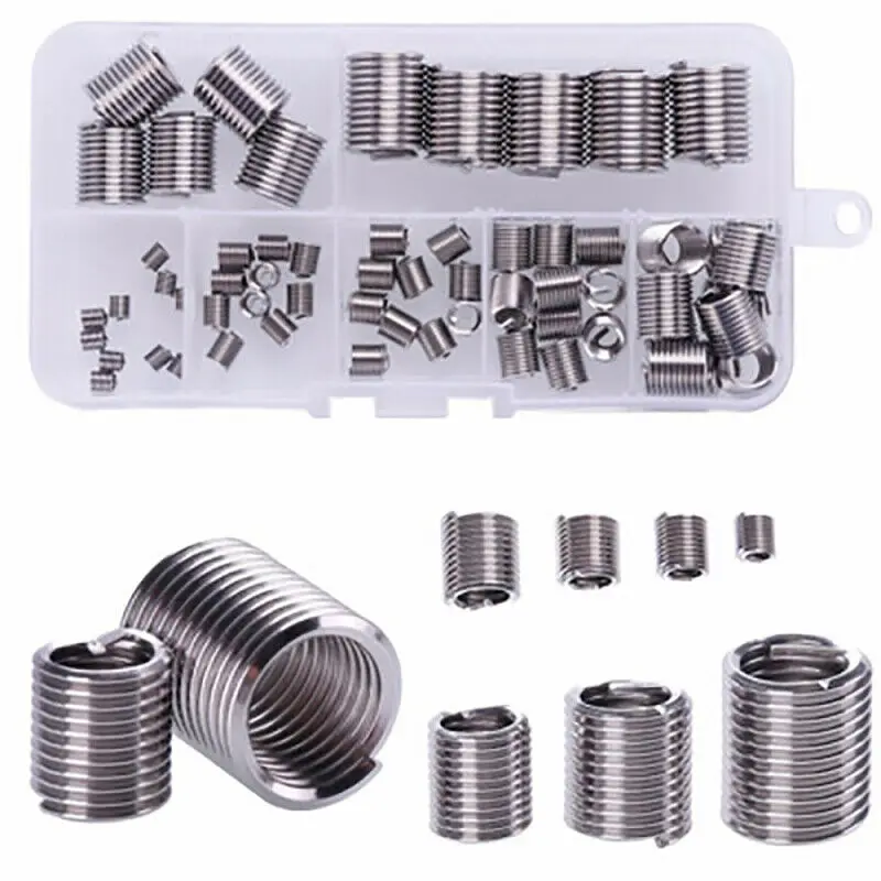 Thread Repair Kit Wire Screw Sleeve 60pcs Helicoil Repair Kit Insert Assortment Wire Braces High Quality Brand New