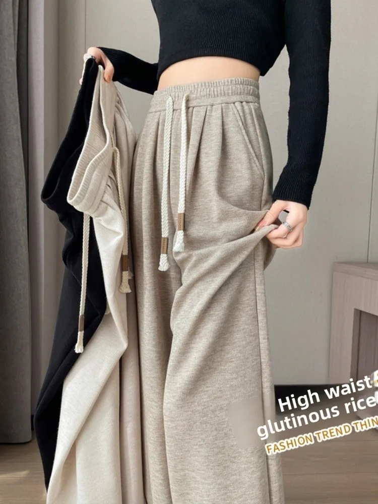 Oaeal Lazy Glutinous Pants レディース ハイウエスト ストレートレッグ ワイドレッグパンツ Fce 裏地付き スリムフィット カジュアルパンツ 通勤用