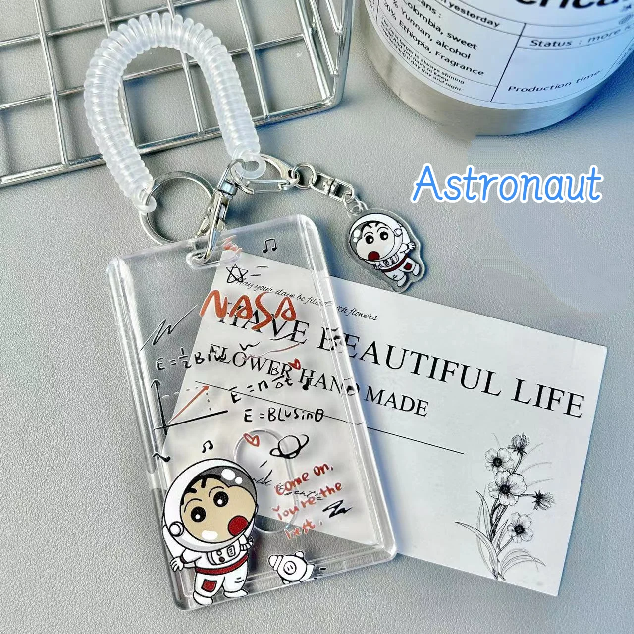 Crayon Shin-chan Simpatico cartone animato Carta anti-smarrimento Carta per studenti Set identificativo per dipendenti Carta stradale Scheda ascensore Badge Copertura protettiva