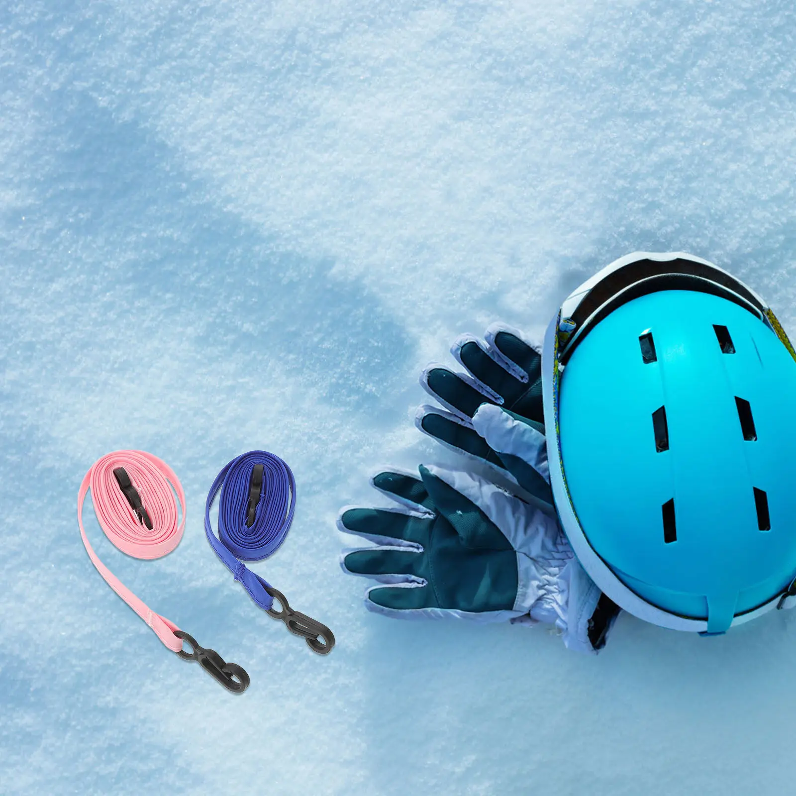 

4Pcs Kids Glove Lanyard Set - Cute Pink Blue Mitten Safety Clips Rope Neck Strap for Lost Prevention in Cold Weather Play