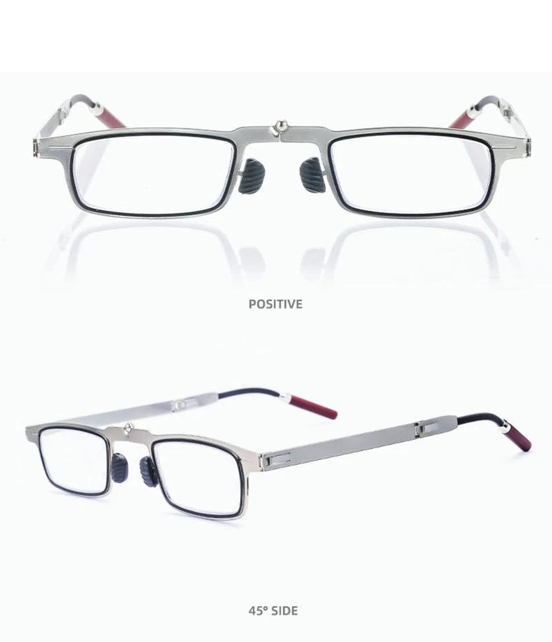 Ultraleichte, faltbare Lesebrille aus Metall für Damen und Herren, tragbare Presbyopie-Brille, faltbare Anti-Blaulicht-Brille für Herren – Detail 16