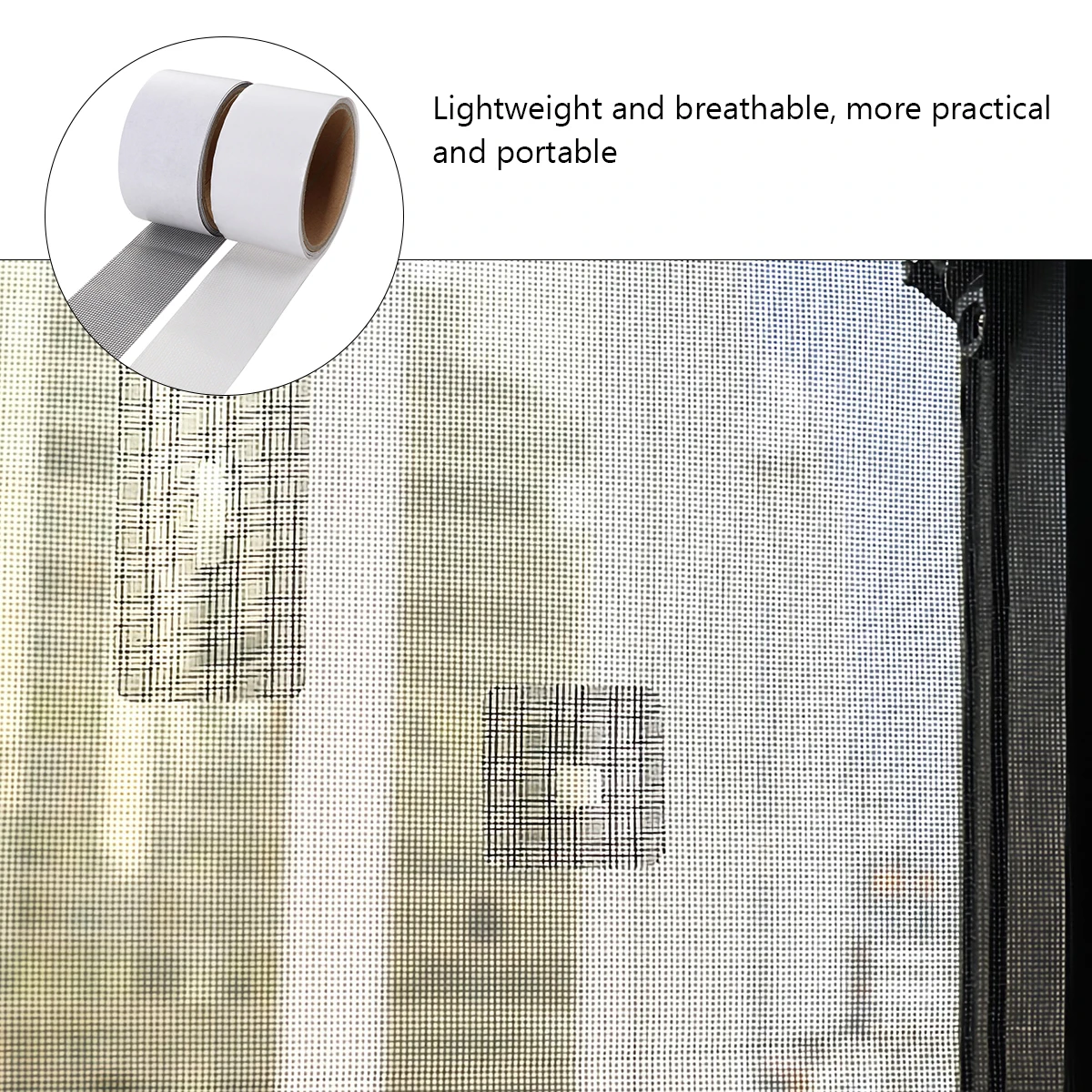 2PCS Screen Tape Fiberglass Mesh Sticker Fiberglass Mesh Sticker Adhesive Seal Window Door Patch Pool Tent RV Camping Hardware