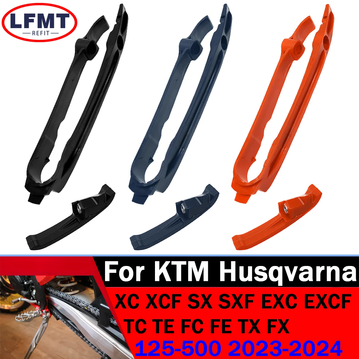 

For KTM XC SX SXF XCF XCW EXC XCFW EXCF For Husqvarna FC FE TX TC TE 2023-2024 Motorcycle Chain Slider Guard Swingarm Guide
