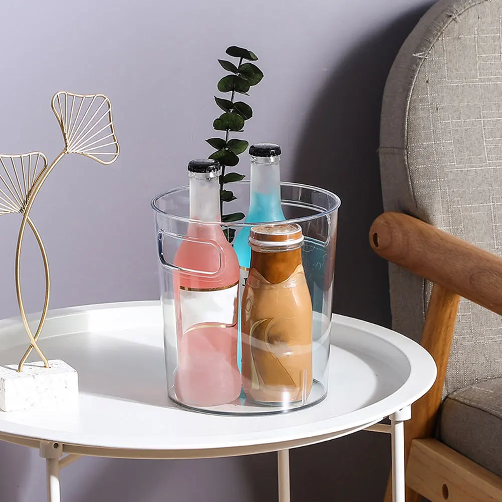 

Creative Waste Bucket Trash Bin Large Capacity Transparent Pet Simple Design For Home Office Kitchen Desktop Use