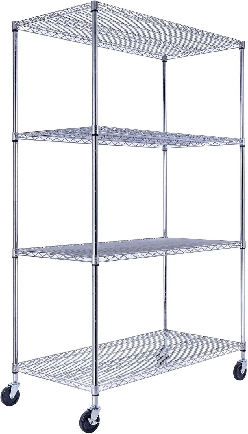 

48"x24"x72" Prime Heavy Duty Chrome 4-Tier Wire Shelving NSF 3200 LBS MAX Capacity Storage Rack for Commercial, Hospital, School