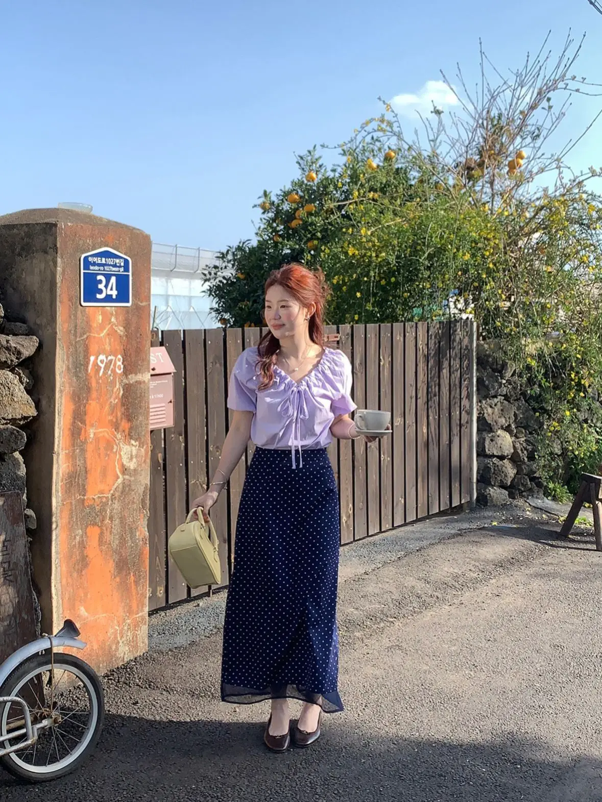 

Summer Long A-Line Polka Dot ter Ne Dr Women's Slim Fit High Waist Skirt Korean Sle Casual Wear Girls