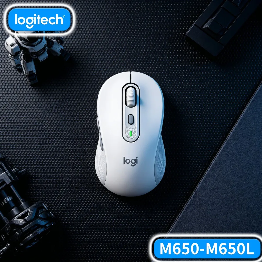 Logitech M650/M650L Wireless Ergonomic Mouse Stable Signal Custom Assignable Buttons Multi OS Compatibility Office Worker