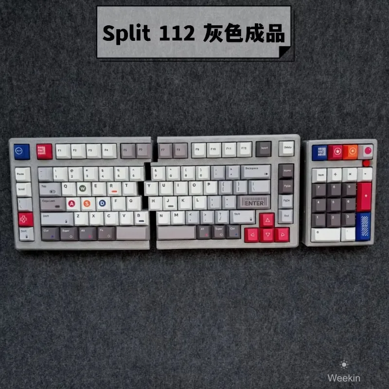 WK 3 Split 112-Key Keyboard Wireless 2.4G Single Mode Hot-swap Supports VIAL Key Remapping Combo+Tap_Dance+Macro Custom Keyboard