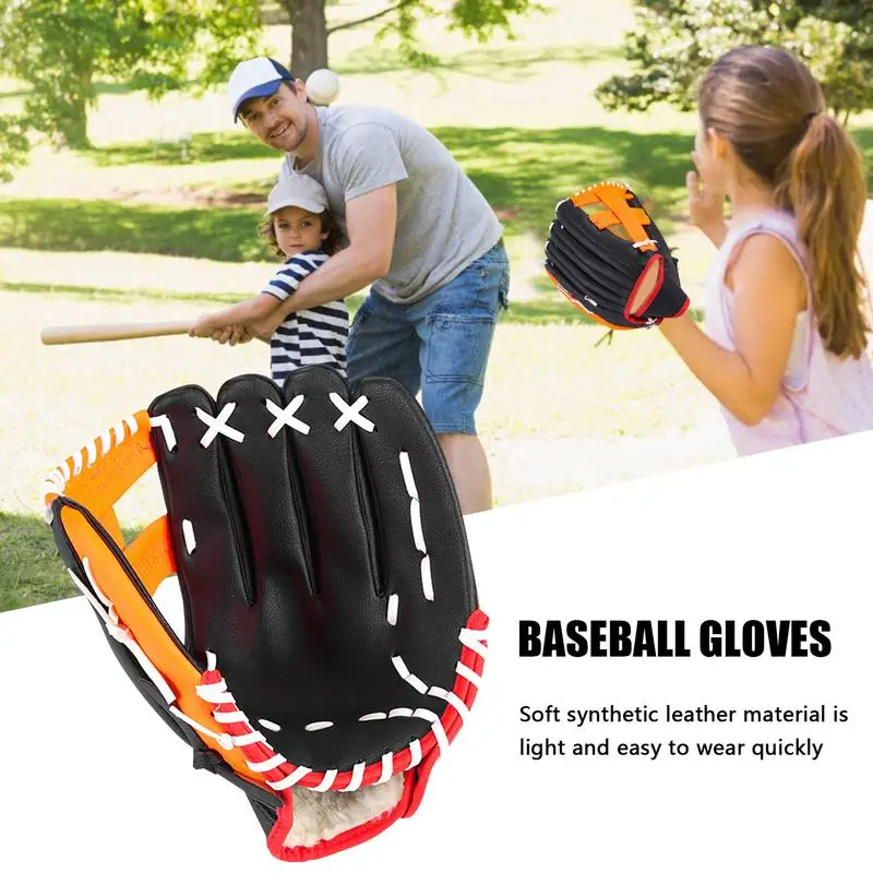 Kids Sport Baseball Glove Outdoor Batting Gloves Softball Practice Equipment Baseball Mitten Training Competition Glove Gear