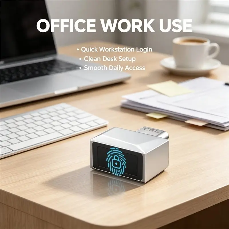 ABGI-USB Fingerprint Reader Module For Windows 10 11 Hello, Security Padlock Login Key For Laptops PC Desktop Plug And Play