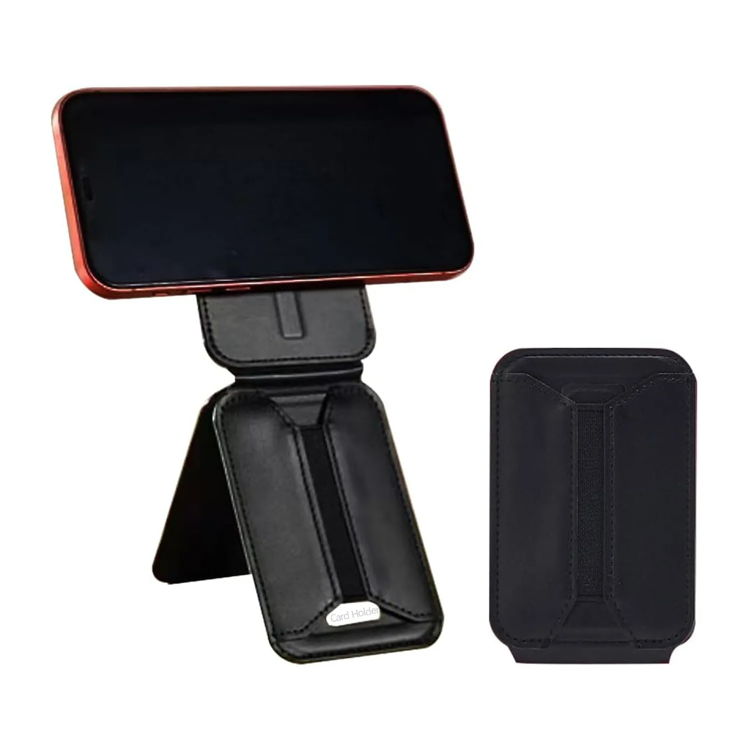 Phone Tripod Stand for iPhone 16/15/14/13/12 Series Angle Adjustment Strong Magnets Card Holder Slot & Inserts Inserts 3 Card