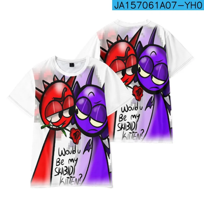 Sprunki Tees Quick-dry 3D Hot Game Sprunki Incredibo Peripheral Shirt Kids Clothes Boys Tops T-shirt Kids Birthday Gift