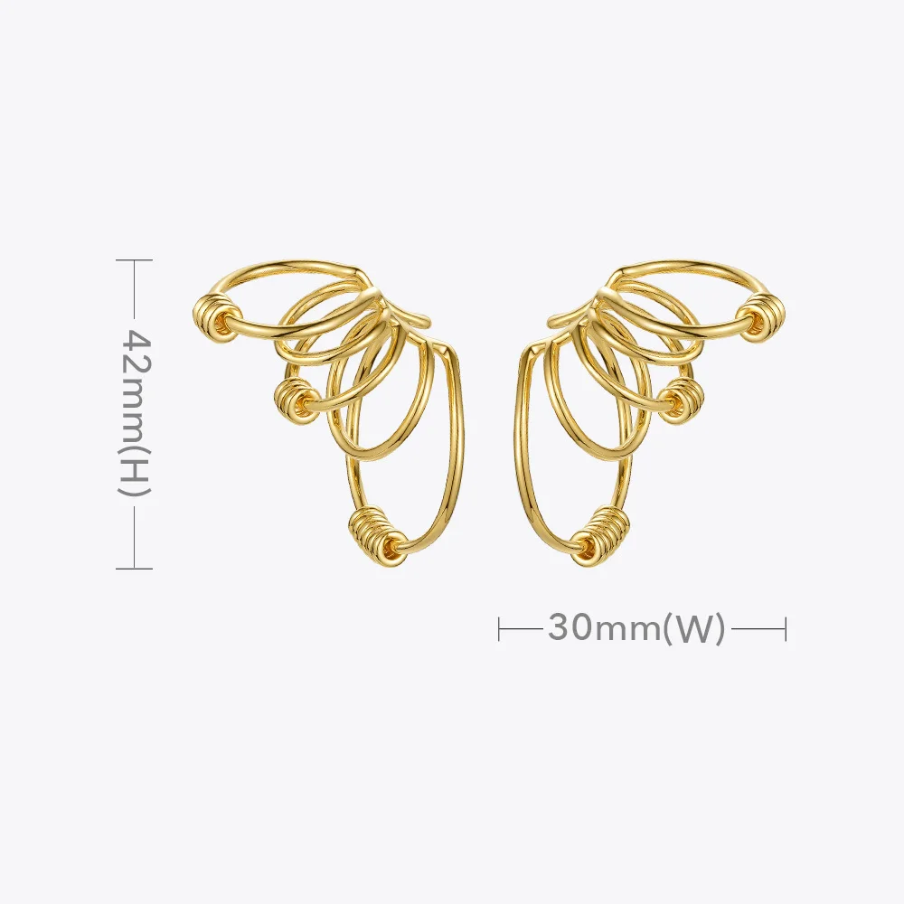 ENFASHION Multilayer Circle Ear Cuff Clip On Earrings For Women Gold Color Rock Earings Without Piercing Fashion Jewelry E201174