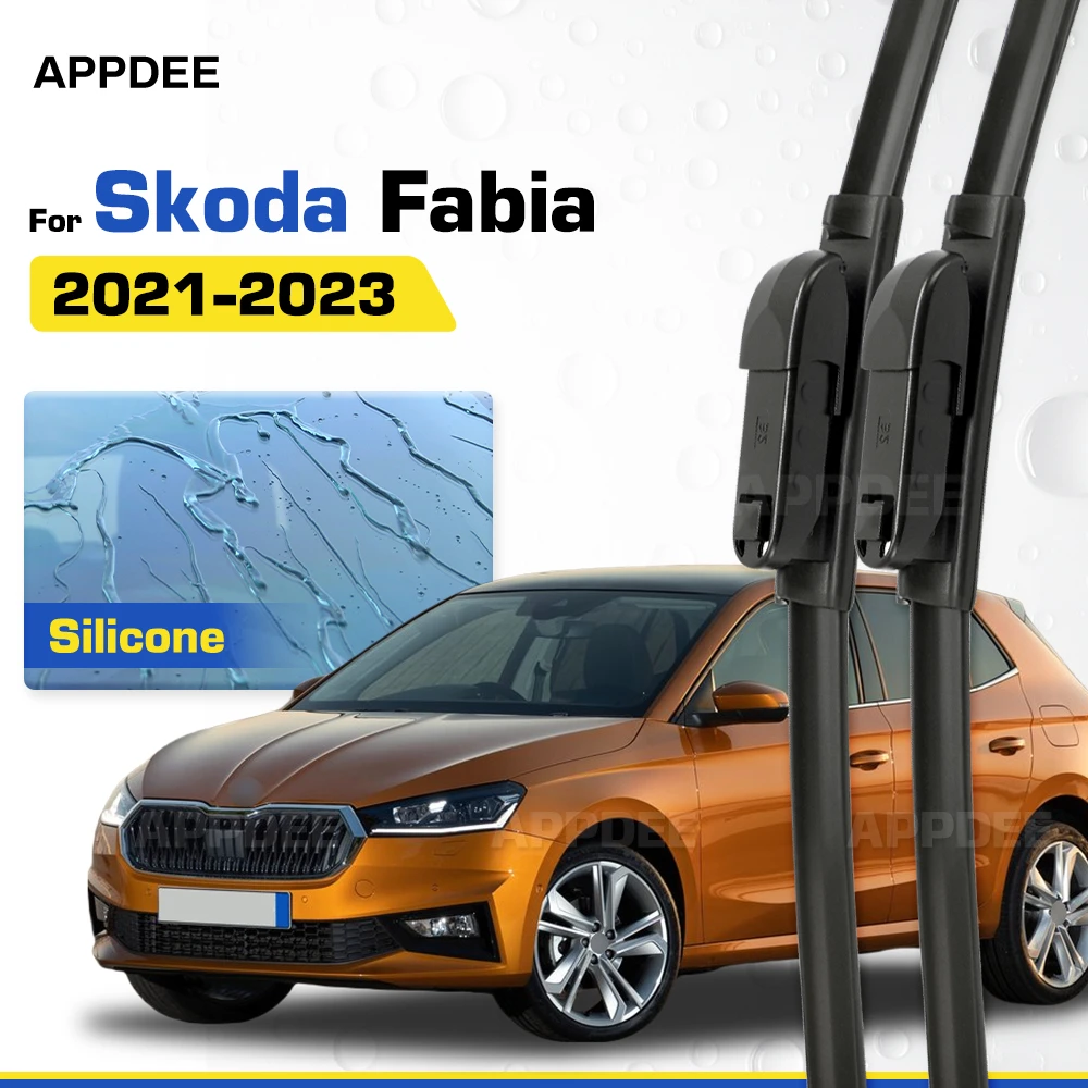 

Silicone & Rubber LHD&RHD Front Wiper Blades Set For Skoda Fabia PJ MK4 2021-2023 Coated Windshield Windscreen Window Brushes