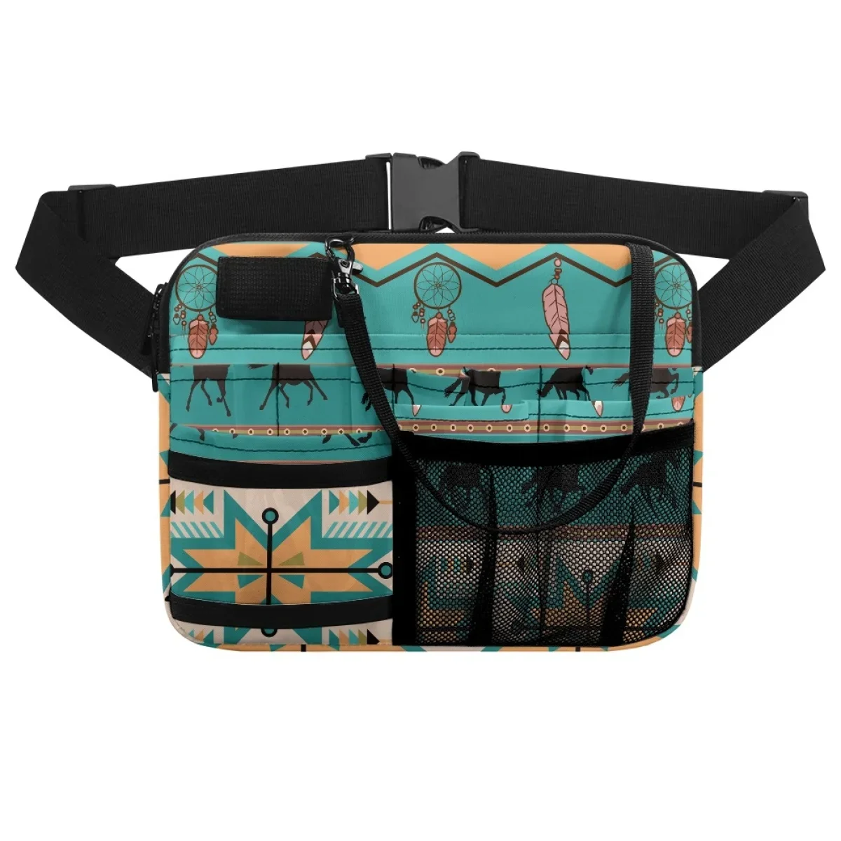 Sac de taille Tribal Ethnic 3D Horse Designer, infirmière, porte-outil médical, multi-compartiments, utilitaire, sac de hanche, cadeau, NAFTA, 2023