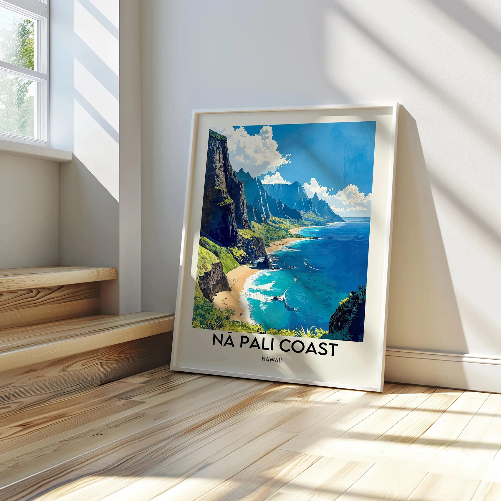 

Na Pali Coast canvas poster, Na Pali Coast mural, Na Pali Coast travel art print, modern home decor, travel souvenir gift