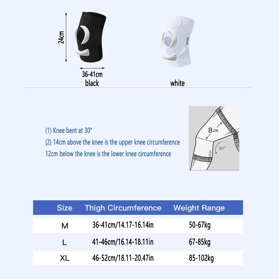 

Compression Knee Support Brace with Side Stabilizers Air Mesh Adjustable Knee Pad for Knee Pain Meniscus Tear ACL Arthritis