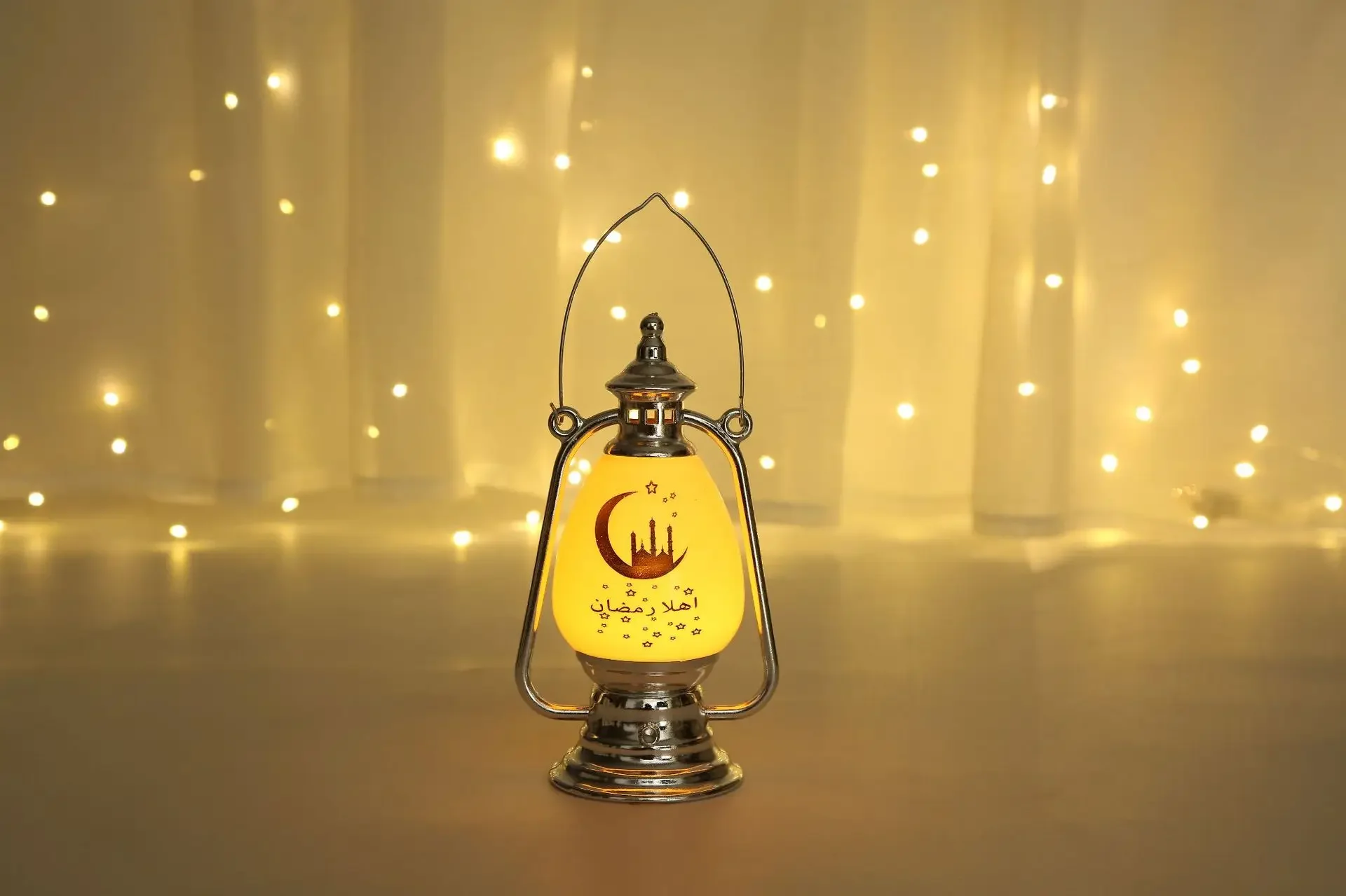

Eid Mubarak Decoration LED Lights Oil Lamp Ornament Ramadan Decorations for Home Eid Al Adha Islamic Eid Mubarak Ramadan Gifts