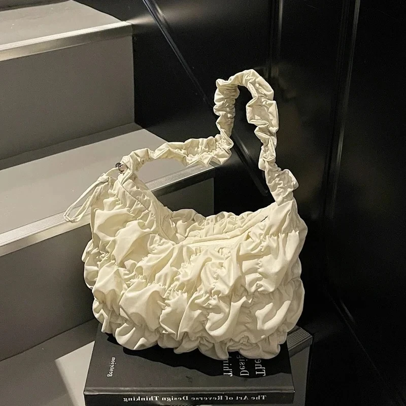 

New Zipper Solid Popularity Personality Crossbody Bags for Women 2026 High Quality Sense of Luxury Wrinkles Cloth Shoulder Bags