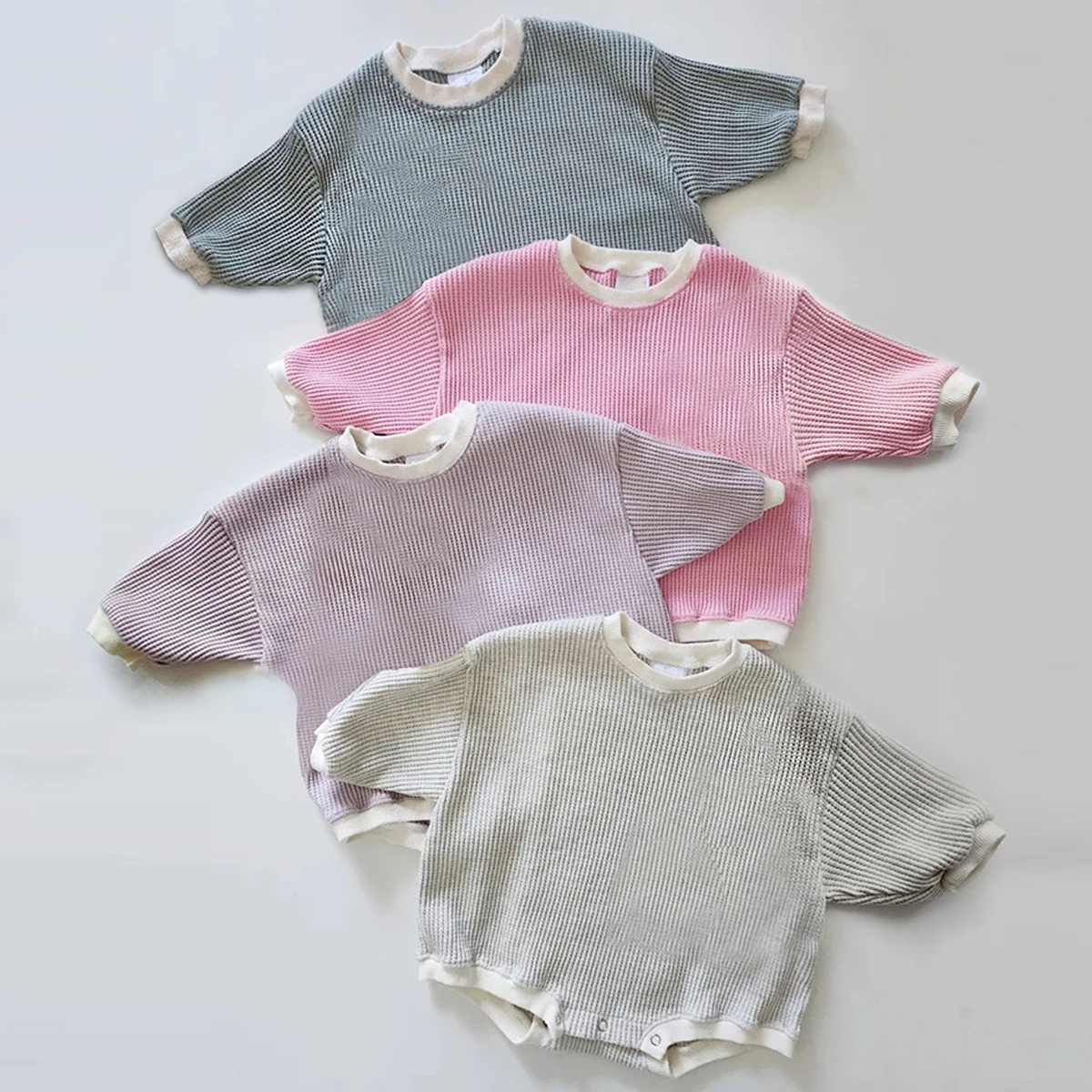 Baby Boys Girls Bodysuit Long Sleeve Cotton Baby Clothes Candy Color Newborn Babe Jumpsuit Clothing Baby Girl Clothes