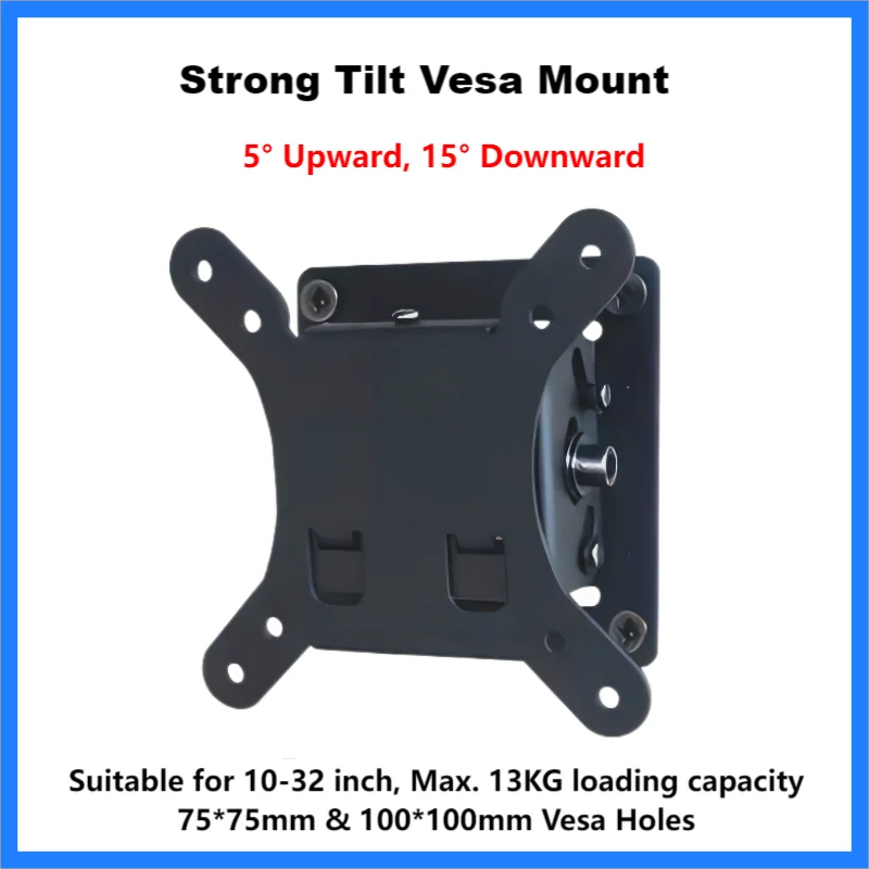 High Quality 10-32 Inch TV Wall Mount Tilt Bracket With 13KG Loading Capacity 70&100mm Adjustable VESA  Monitor Tablet Bracket