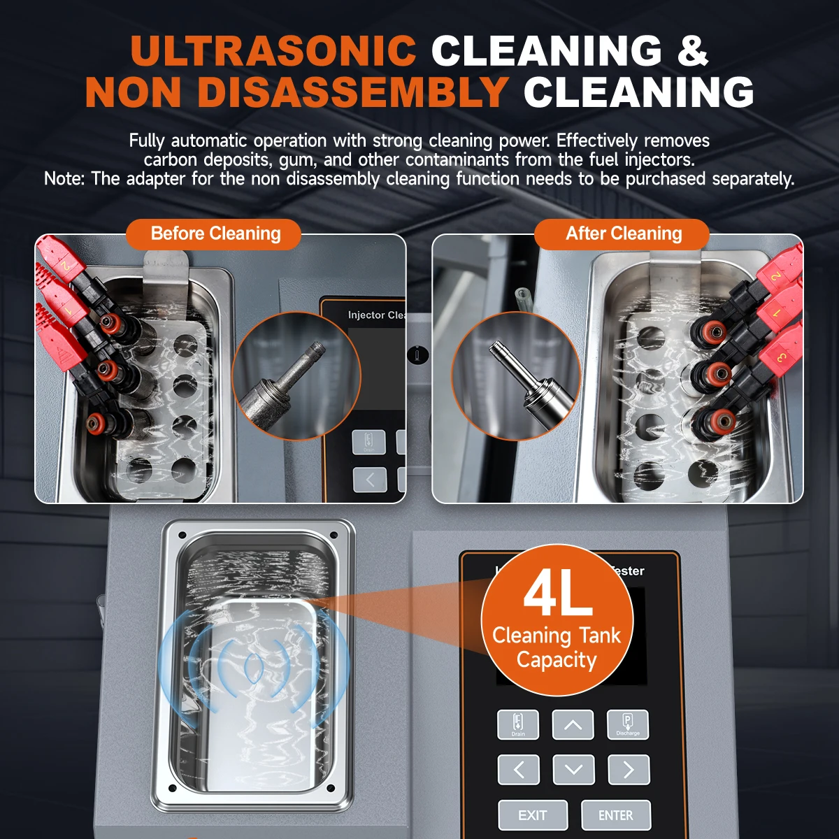 2025 FOXWELL JT600 GDI بيزو حاقن الوقود الأنظف 6-اسطوانة EFI FEI الأنظف اختبار المقاومة بالموجات فوق الصوتية اختبار التنظيف للسيارة #5