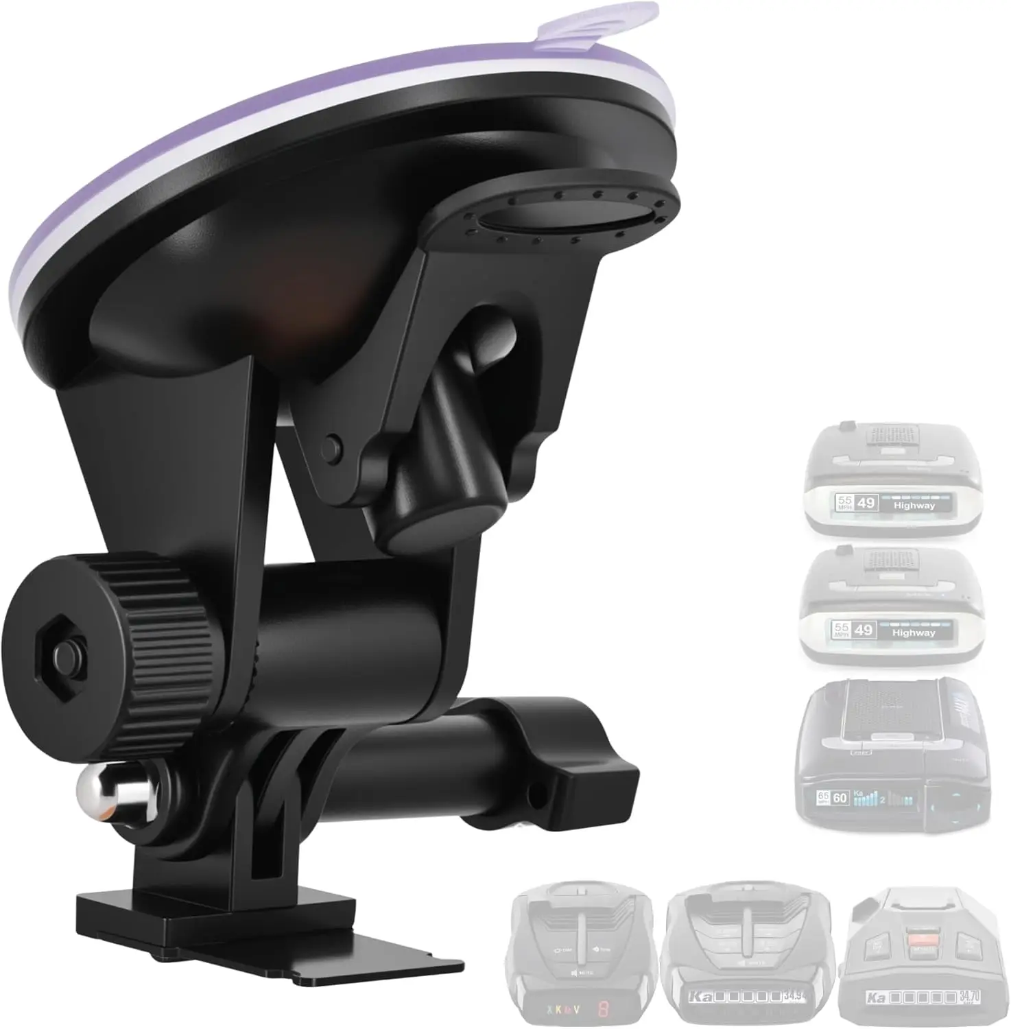 Radar Mount for Escort Passport MAX, MAX II, MAX 360 for Cobra iRAD RAD 380 480i Detector Windshield Suction Cup Radar Holder
