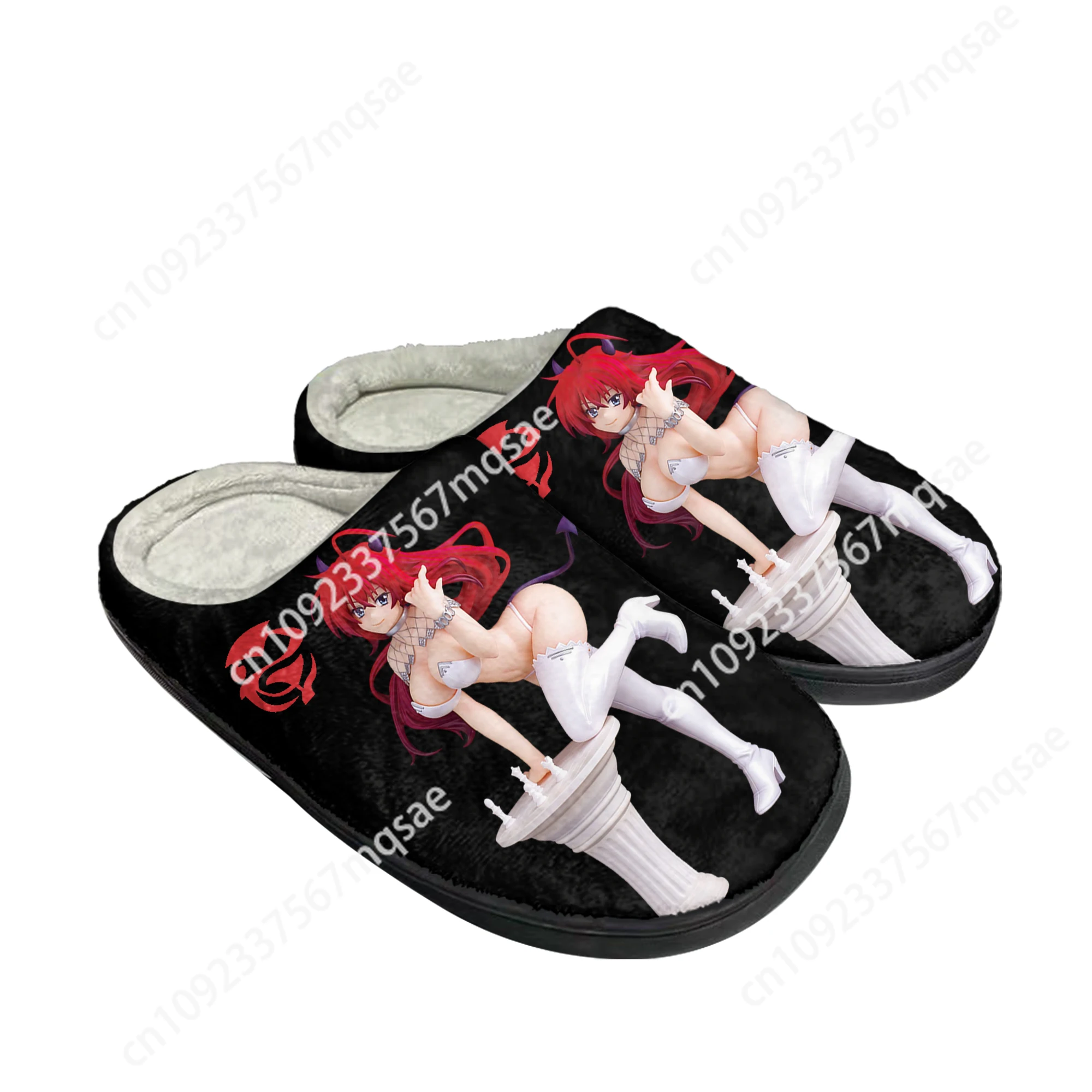 

Anime High School DxD Rias Gremory Home Cotton Custom Slippers Mens Womens Sandals Plush Casual Keep Warm Shoes Thermal Slipper