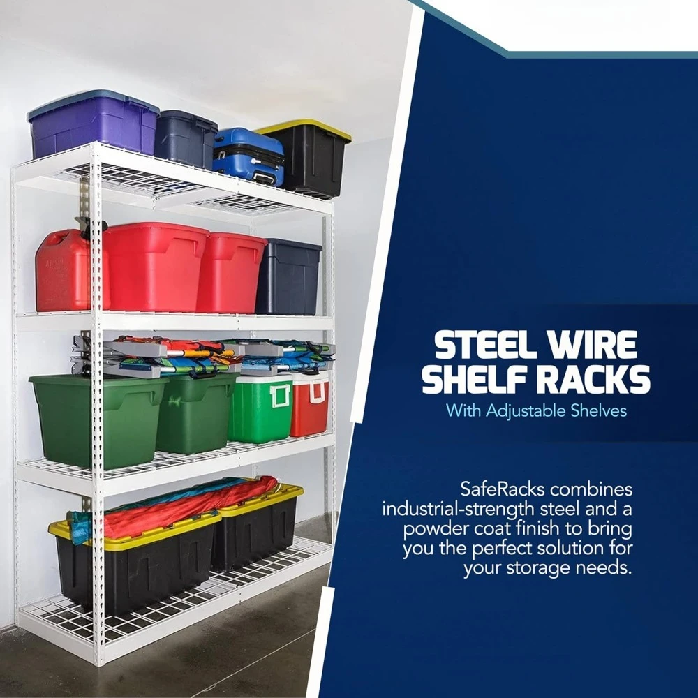 وحدة رفوف المرآب - رف تخزين فولاذي بالكامل يحمل 500 رطل لكل رف - سهل التجميع