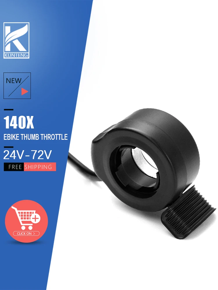AliExpress 3 Pin SM/Waterproof Connector 140X Thumb Throttle Accelerator 24V-72V Electric Bike Finger Control Throttle