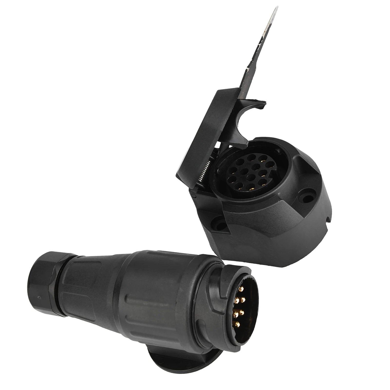 12V 13Pin Trailer Plug Socket Connector Adapter Bracket for Trailer Caravan Towing Towbar Trailer Socket